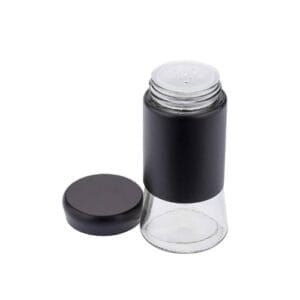 Saleiro E Pimenteiro De Vidro E Inox Preto